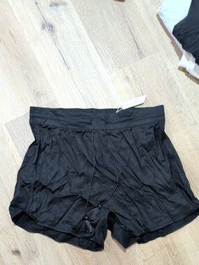 Travis Mathew Black Women's Elastic Waist Drawstring Shorts Out To Sea